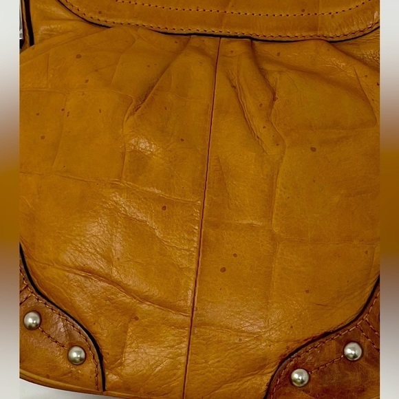 B. Makowsky Studded Leather Crossbody Purse – Cheetah Lining, Adjustable Strap - Picture 15 of 15